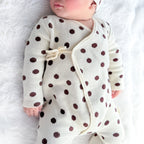 Basics knit onesie- Polkadot - chocolate brown