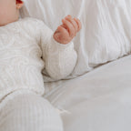 Basics ribbed knit Onesie- The wolf- oat milk.
