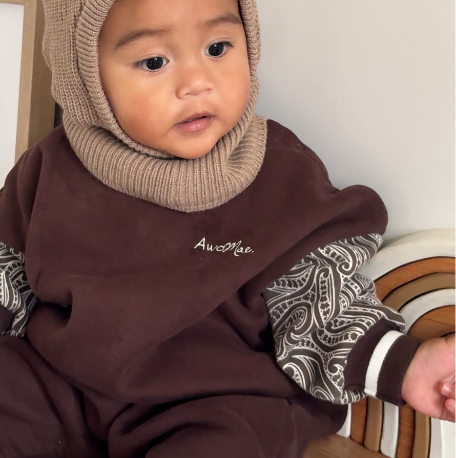 The wolf cosy suit - Chocolate brown
