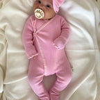 Basics ribbed knit onesie- Cherry Blossom