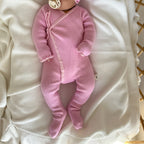 Basics ribbed knit onesie- Cherry Blossom