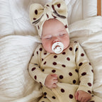 Basics knit onesie- Polkadot - chocolate brown