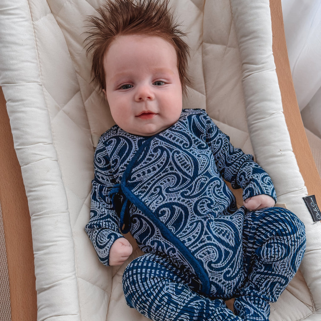 Basics ribbed knit Onesie- The wolf-  Midnight