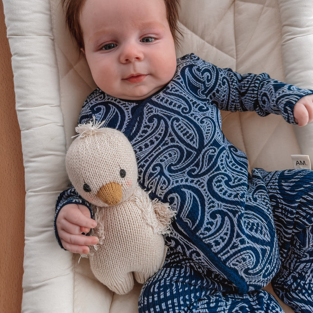 Basics ribbed knit Onesie- The wolf-  Midnight