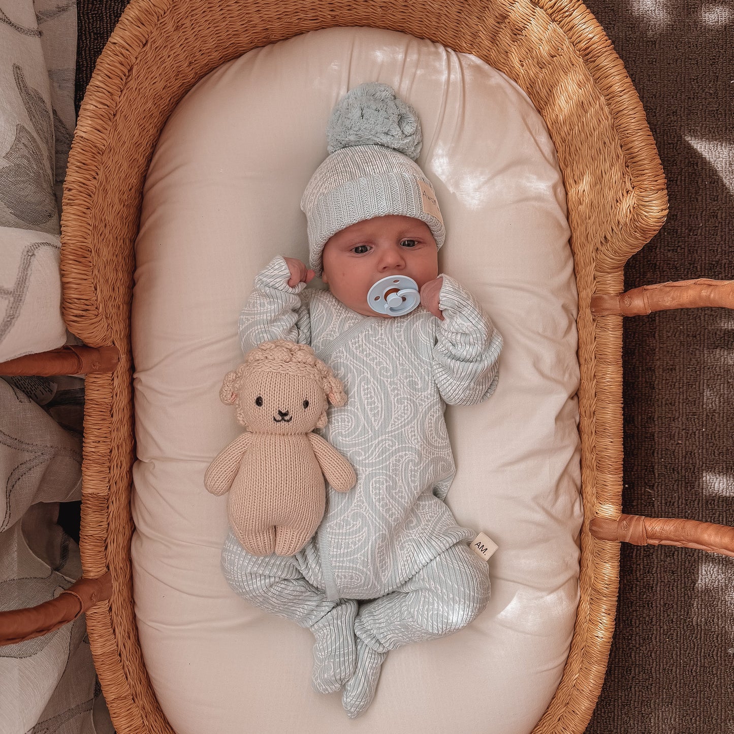 Basics ribbed knit Onesie- The wolf- Sky