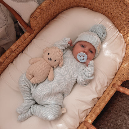 Basics ribbed knit Onesie- The wolf- Sky