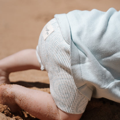 Basics ribbed knit Bike Shorts- The wolf- Sky