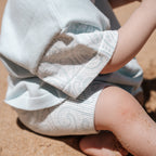 Basics ribbed knit Bike Shorts- The wolf- Sky