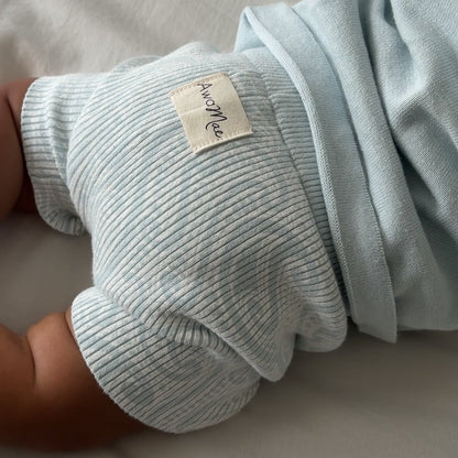 Basics ribbed knit Bike Shorts- The wolf- Sky