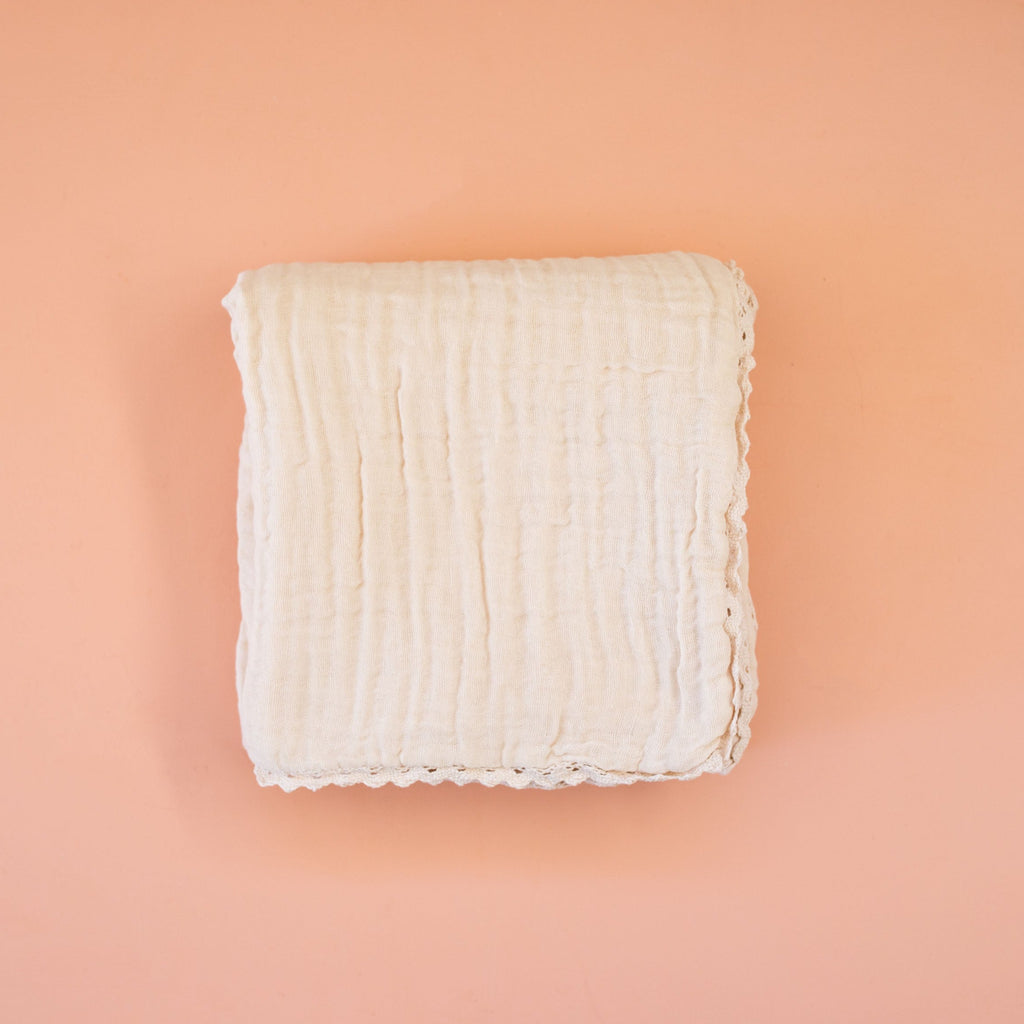 Cotton Gauze swaddle blanket - Beige- Preorder - AwaMae