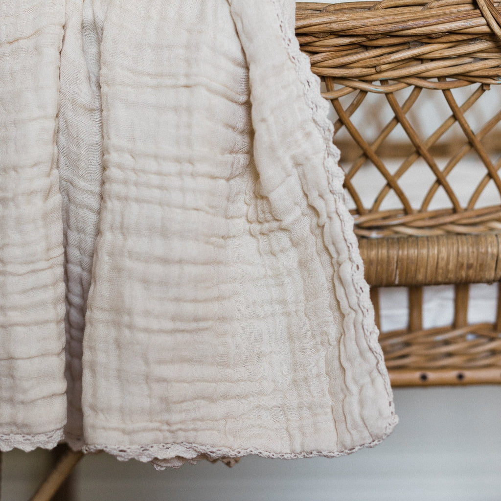Cotton Gauze swaddle blanket - Beige- Preorder - AwaMae