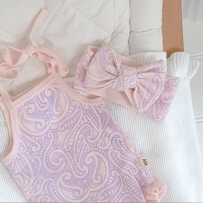 Frill Tie Romper - The Wolf - Petal & Bloom