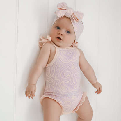 Frill Tie Romper - The Wolf - Petal & Bloom