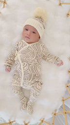 Basics ribbed knit Onesie- The wolf- Sable