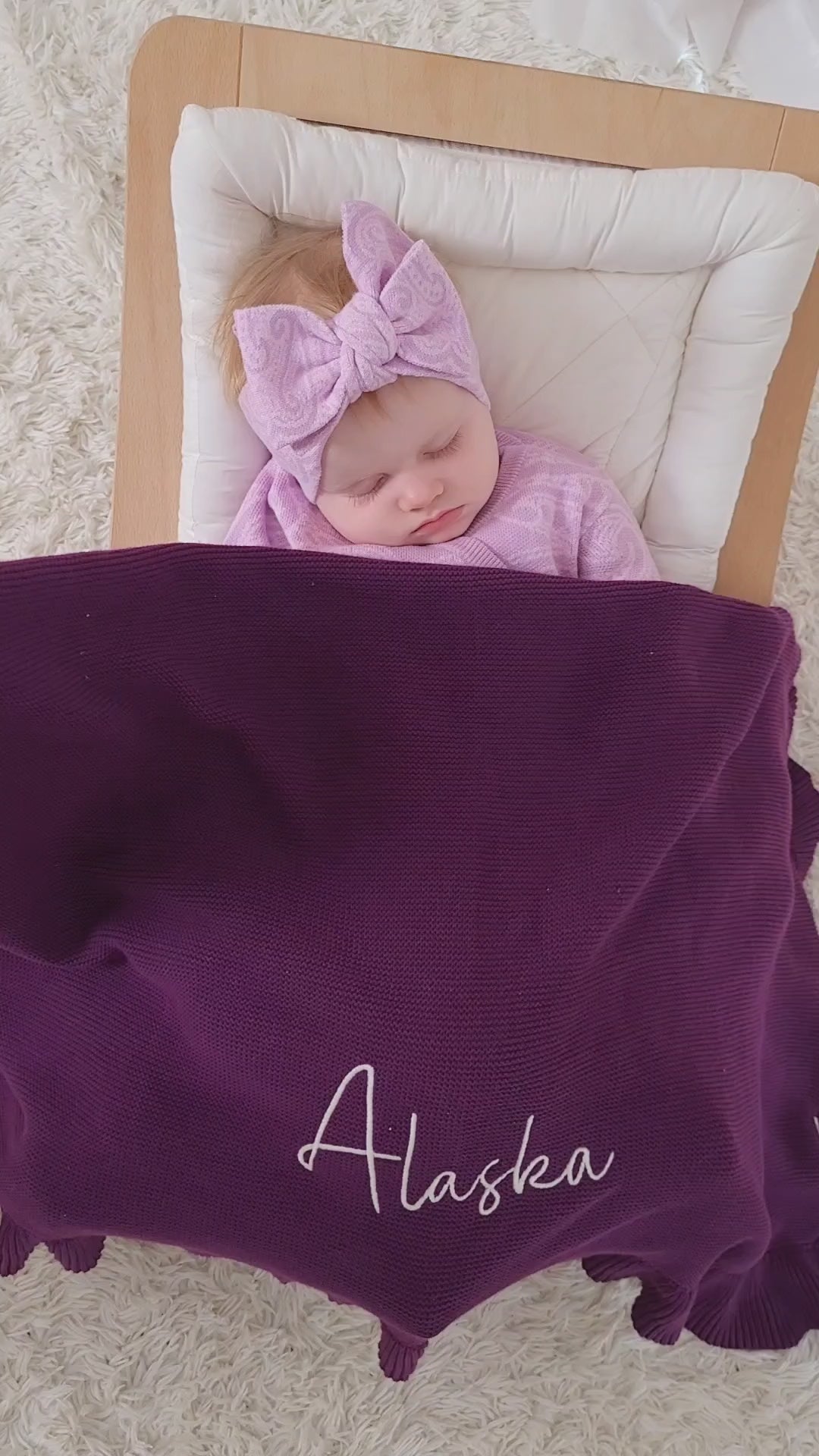 Knit Blanket - Plum