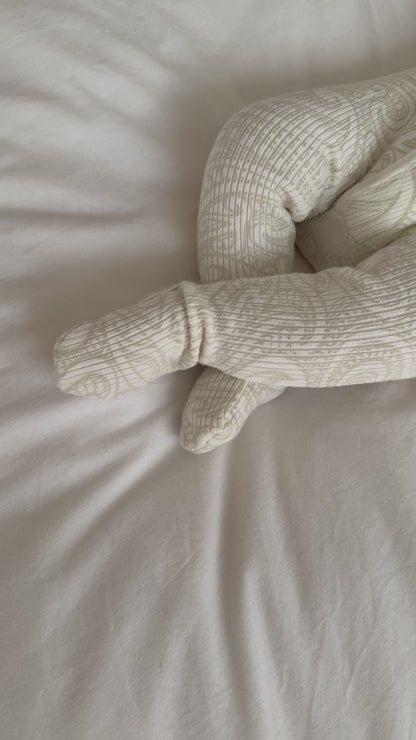 Basics ribbed knit Onesie- The wolf- oat milk