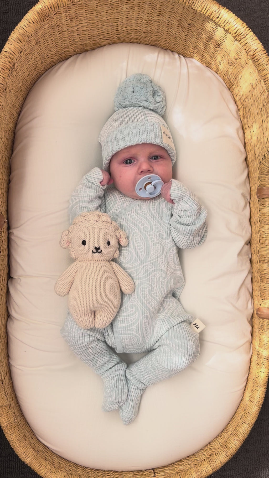 Basics ribbed knit Onesie- The wolf- Sky