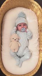 Basics ribbed knit Onesie- The wolf- Sky