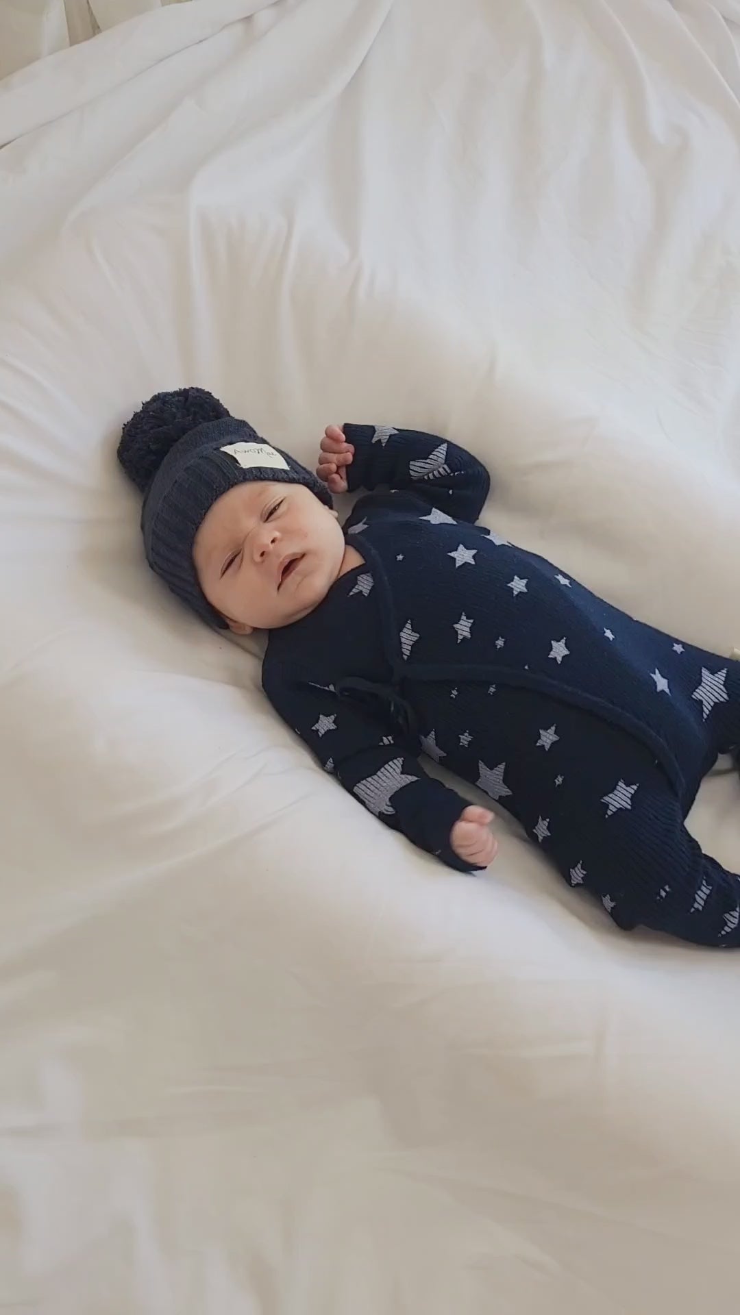 Textured cotton Beanie - Midnight