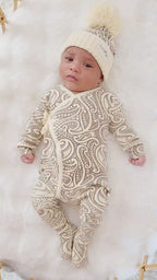Basics ribbed knit Onesie- The wolf- Sable